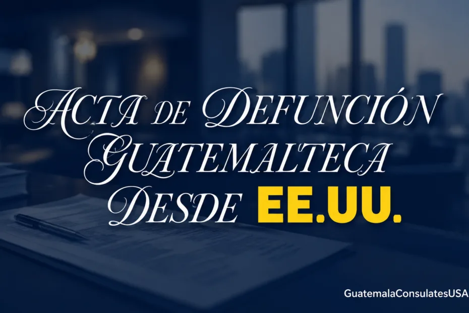 Acta de Defunción Guatemalteca desde EE.UU.