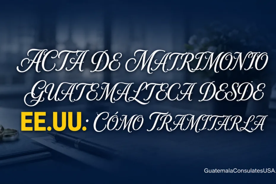 Acta de Matrimonio Guatemalteca desde EE.UU. Cómo Tramitarla
