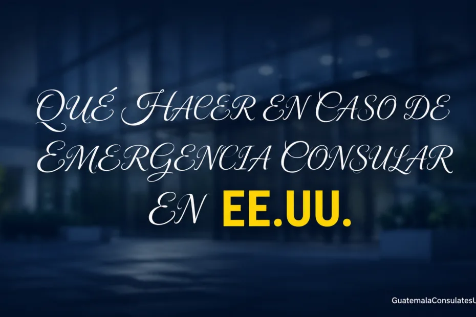 Qué Hacer en Caso de Emergencia Consular en EE.UU.