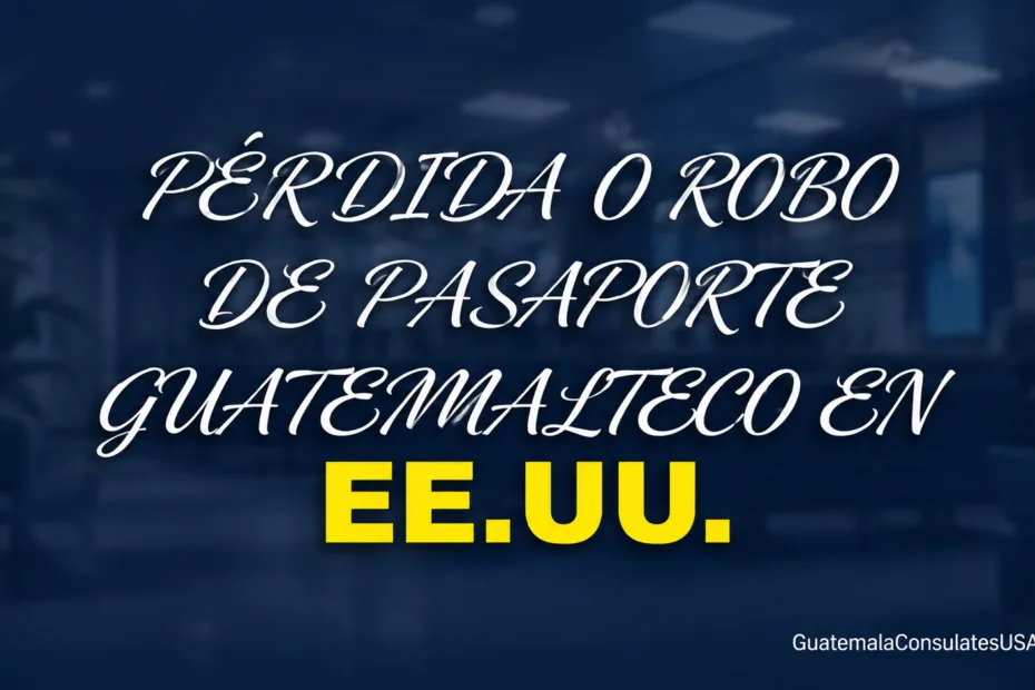 Pérdida o Robo de Pasaporte Guatemalteco en EE.UU.